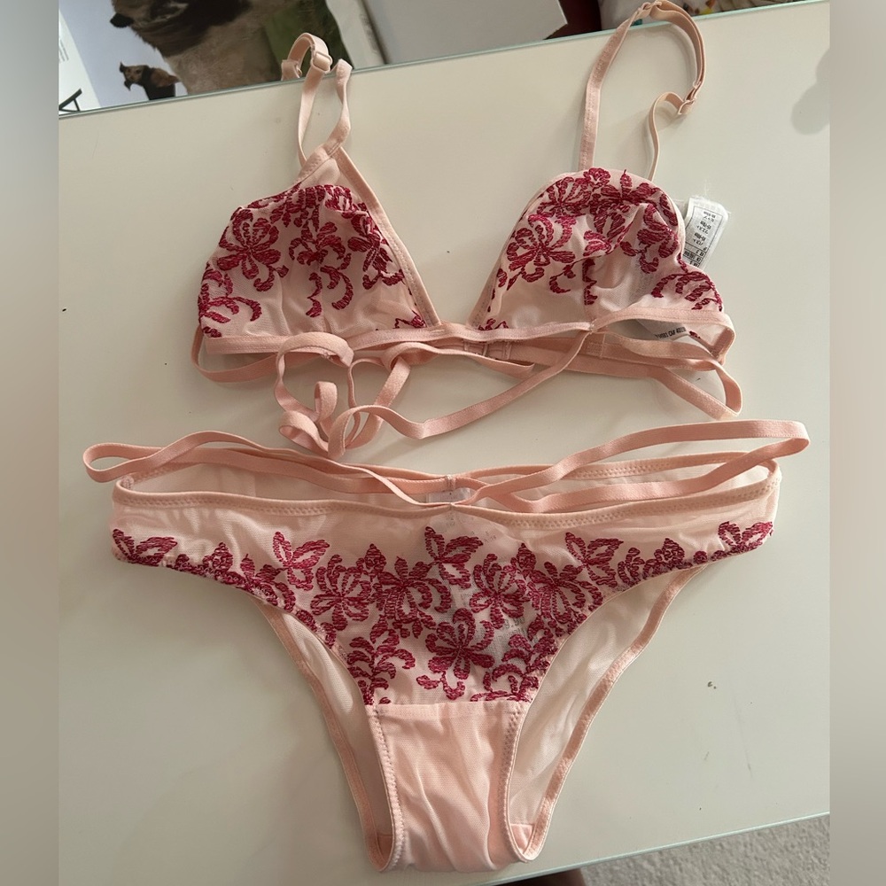 Matching pink intimate set